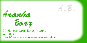 aranka borz business card